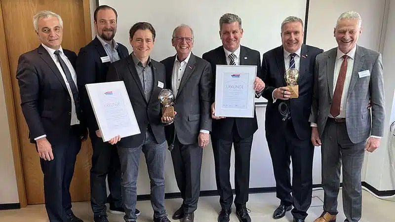 Bürkle + Schöck Transformatoren Seifriz-Preis Übergabe Luftspulen zur Zertifizierung von Windkraftanlagen